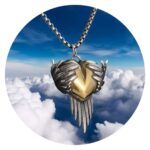 Ketting met goudkleurig hart en vleugels