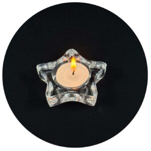 Glazen ster met waxinelichtje
