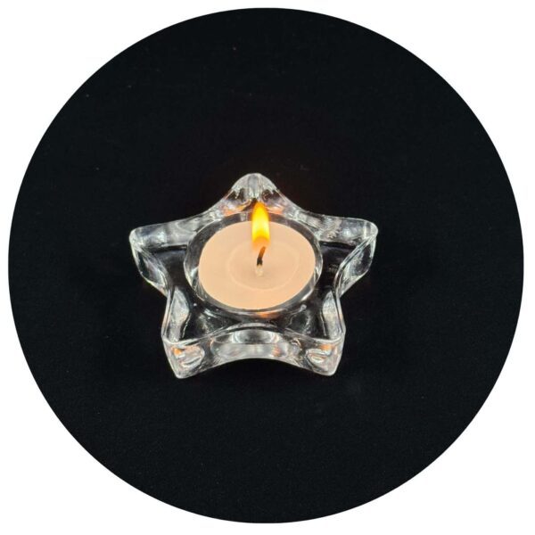 Glazen ster met waxinelichtje