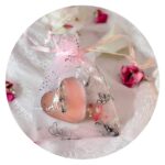 Lief kaarsje met vlindertje roze en paars