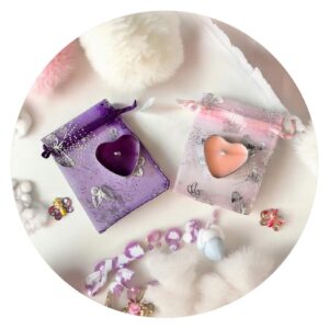 Lief kaarsje met vlindertje roze en paars