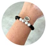 Lotusarmband zwart met wit