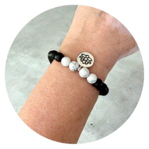 Lotusarmband zwart met wit