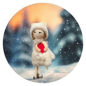 Meisje met rood hartje