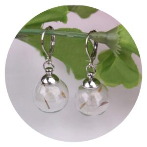 Oorbellen rond met pluis