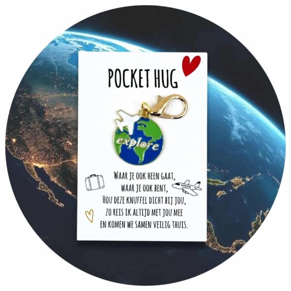 Pocket Hug vliegtuigje en aardbol