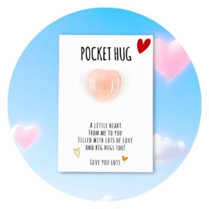 Pocket Hug Hartje uit steen rozenkwarts