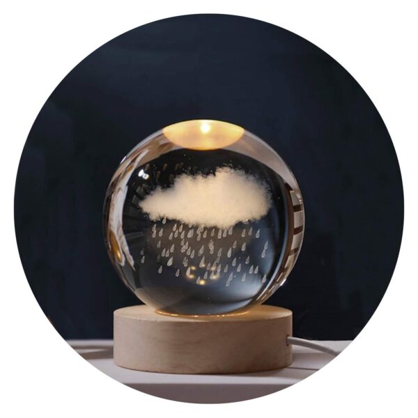 Regenwolkje in bol met lichtje