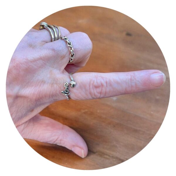 Ring met hartje en love