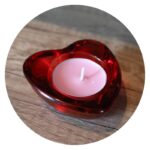 Rood glazen hart met lichtje