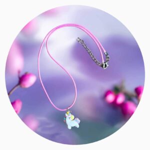 Roze veterketting met eenhoorn