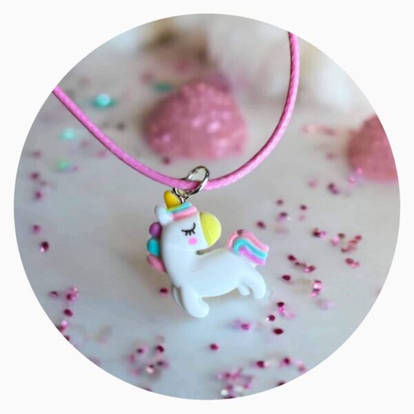 Roze veterketting met eenhoorn