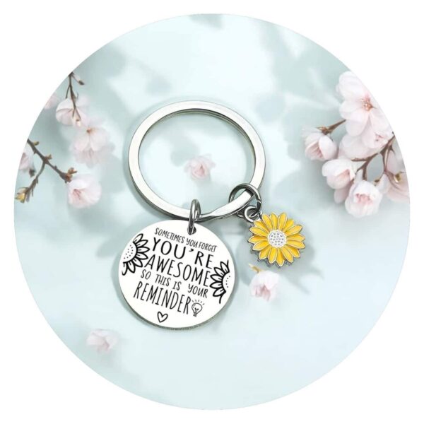 Sleutelhanger Awesome met zonnebloem