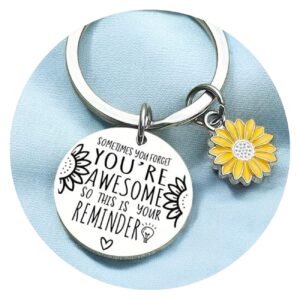 Sleutelhanger Awesome met zonnebloem