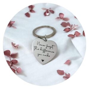 Sleutelhanger Never Forget The Difference You Make