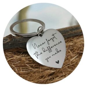 Sleutelhanger Never Forget The Difference You Make