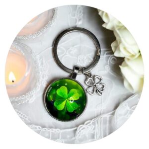 Sleutelhanger met dubbele klaver