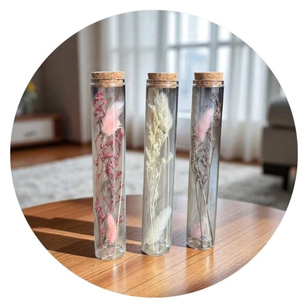 Stolpje met droogbloemen