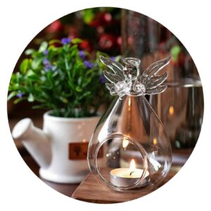 theelichtje engeltje uit glas