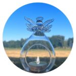 Theelichtje engel glas