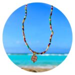 Vrolijk kralenkettinkje roze klaver