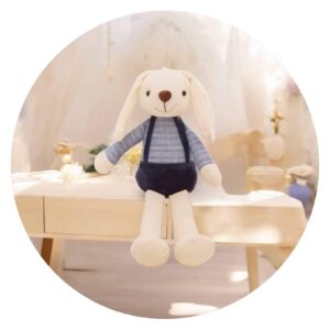 Wit konijn met blauwe broek