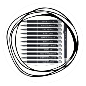 Zwarte pen met motiverende quote