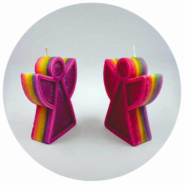 kaars regenboogengel paars of rood