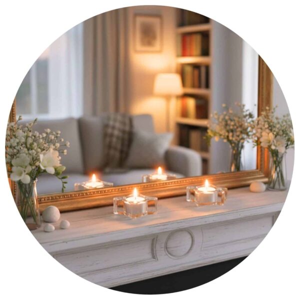 twee lichtjes in stervorm met bloemen